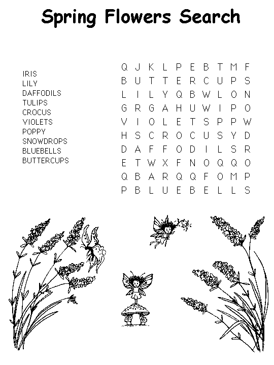Spring Crosswords And Word Search Games